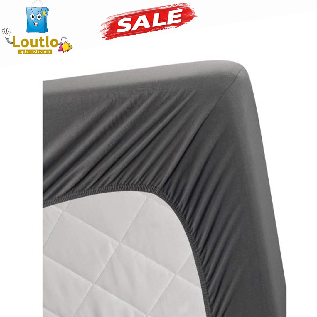 Plain Jersey Fitted Mattress Cover Grey