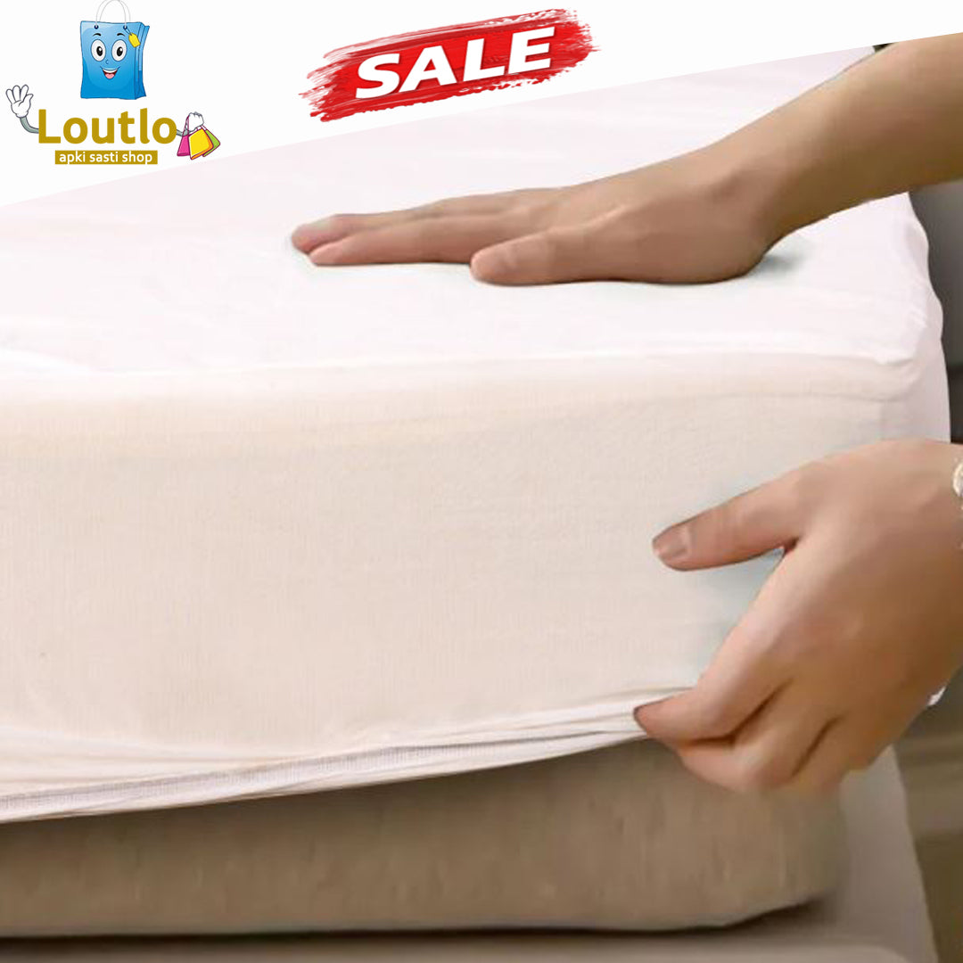 Terry White Waterproof Fitted Mattress Cover