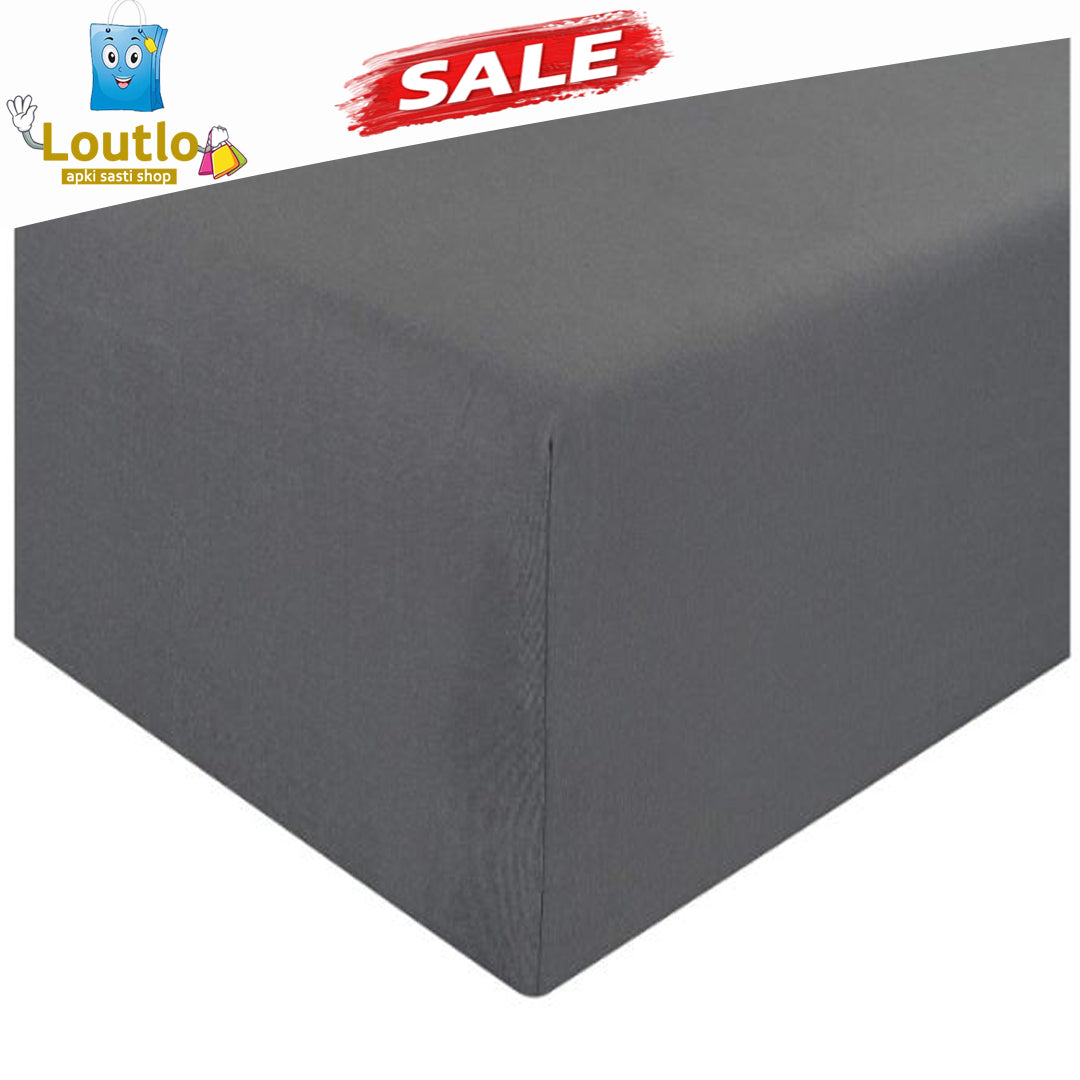 Plain Jersey Fitted Mattress Cover Grey