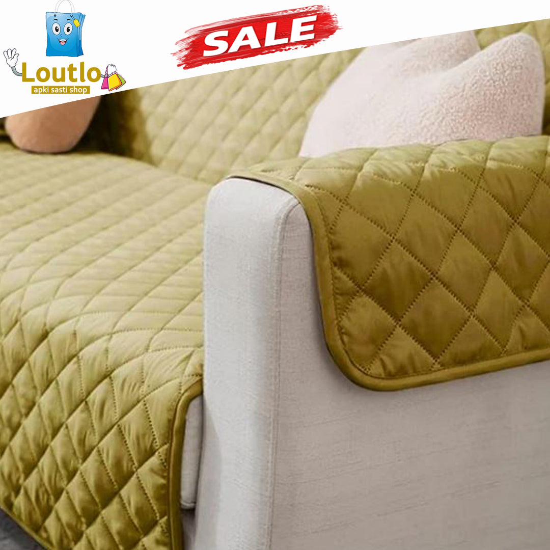 Quilted Sofa Cover - Beige