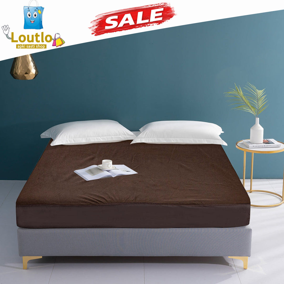 Waterproof Mattress Fitted Cover - Brown