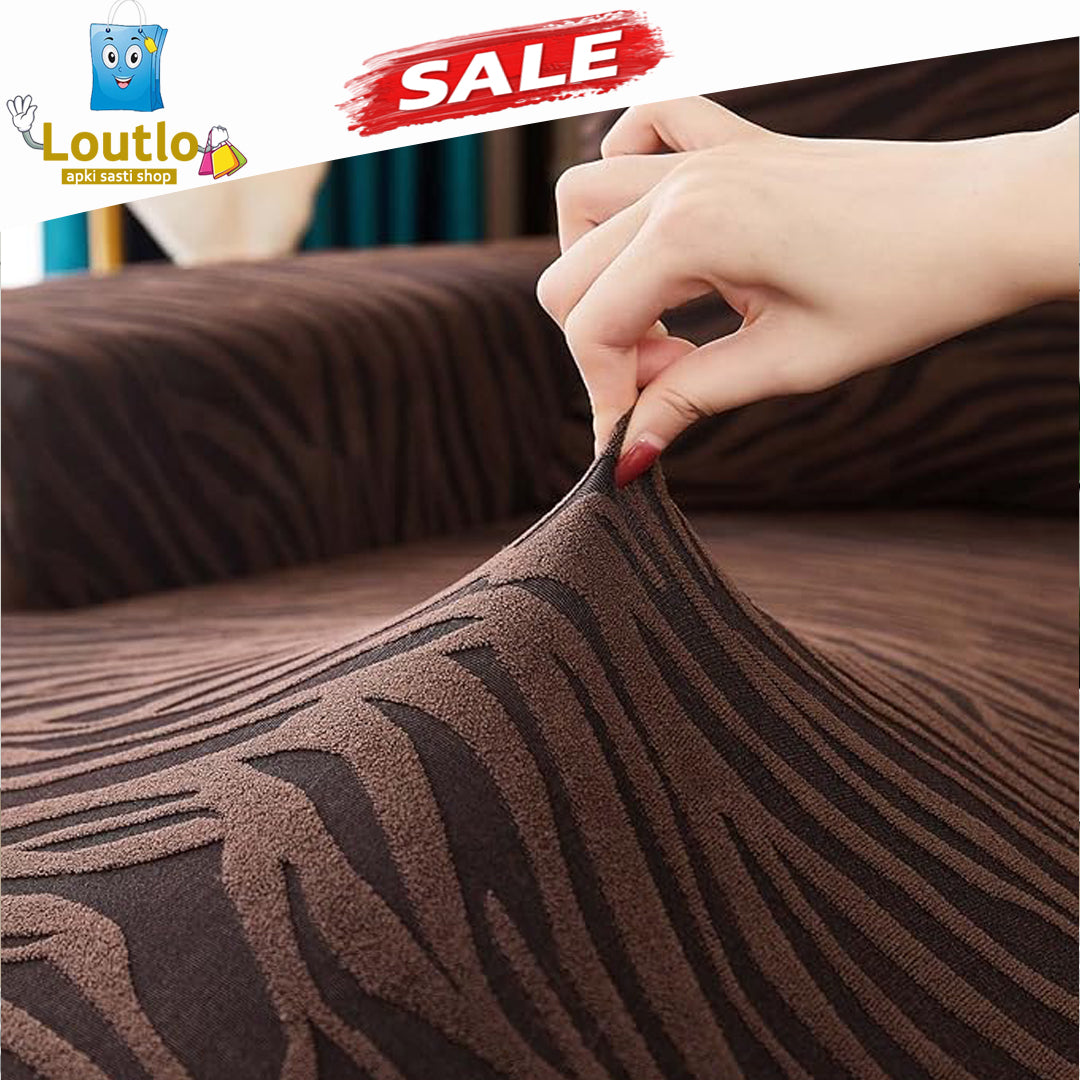 Zebra Velvet Sofa Covers ( Brown )