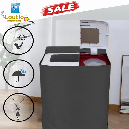 Twin Tub Washing Machine Waterproof Cover - Grey