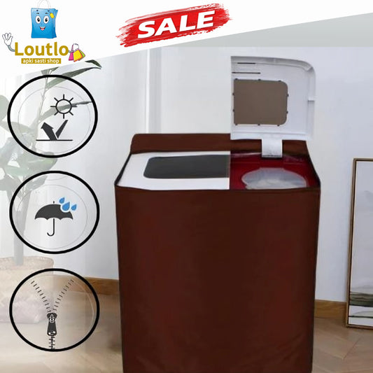 Twin Tub Washing Machine Waterproof Cover - Maroon