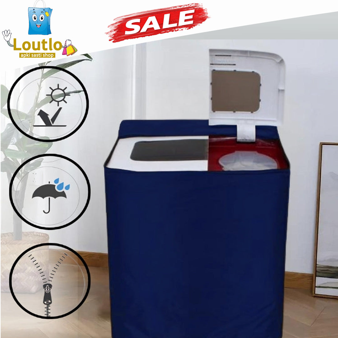 Twin Tub Washing Machine Waterproof Cover - Navy Blue