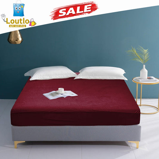 Waterproof Mattress Fitted Cover - Maroon