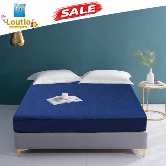 Waterproof Mattress Fitted Cover - Blue