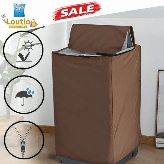 Single Tub Washing Machine Waterproof Cover - Brown