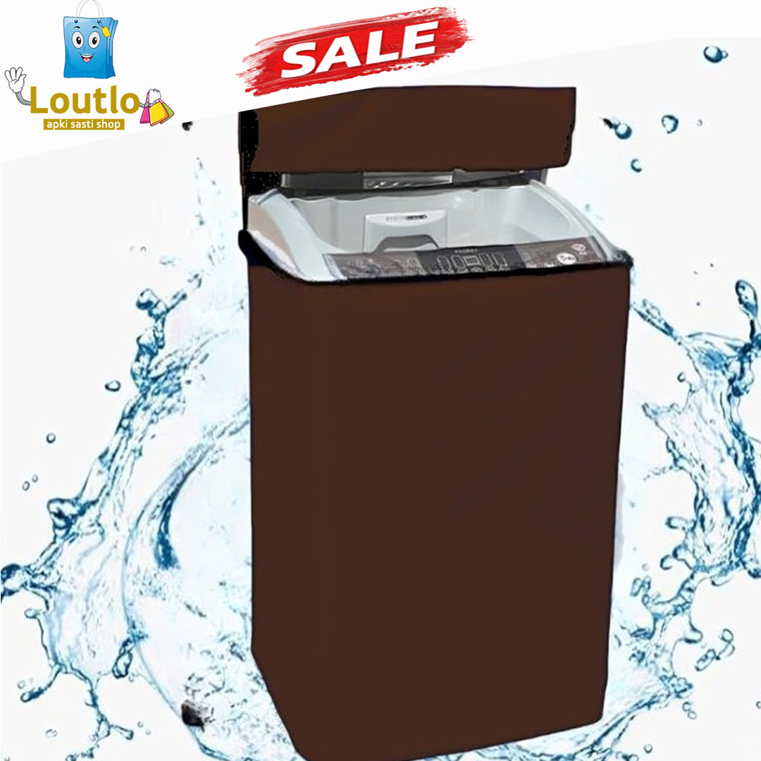 Single Tub Washing Machine Waterproof Cover - Brown