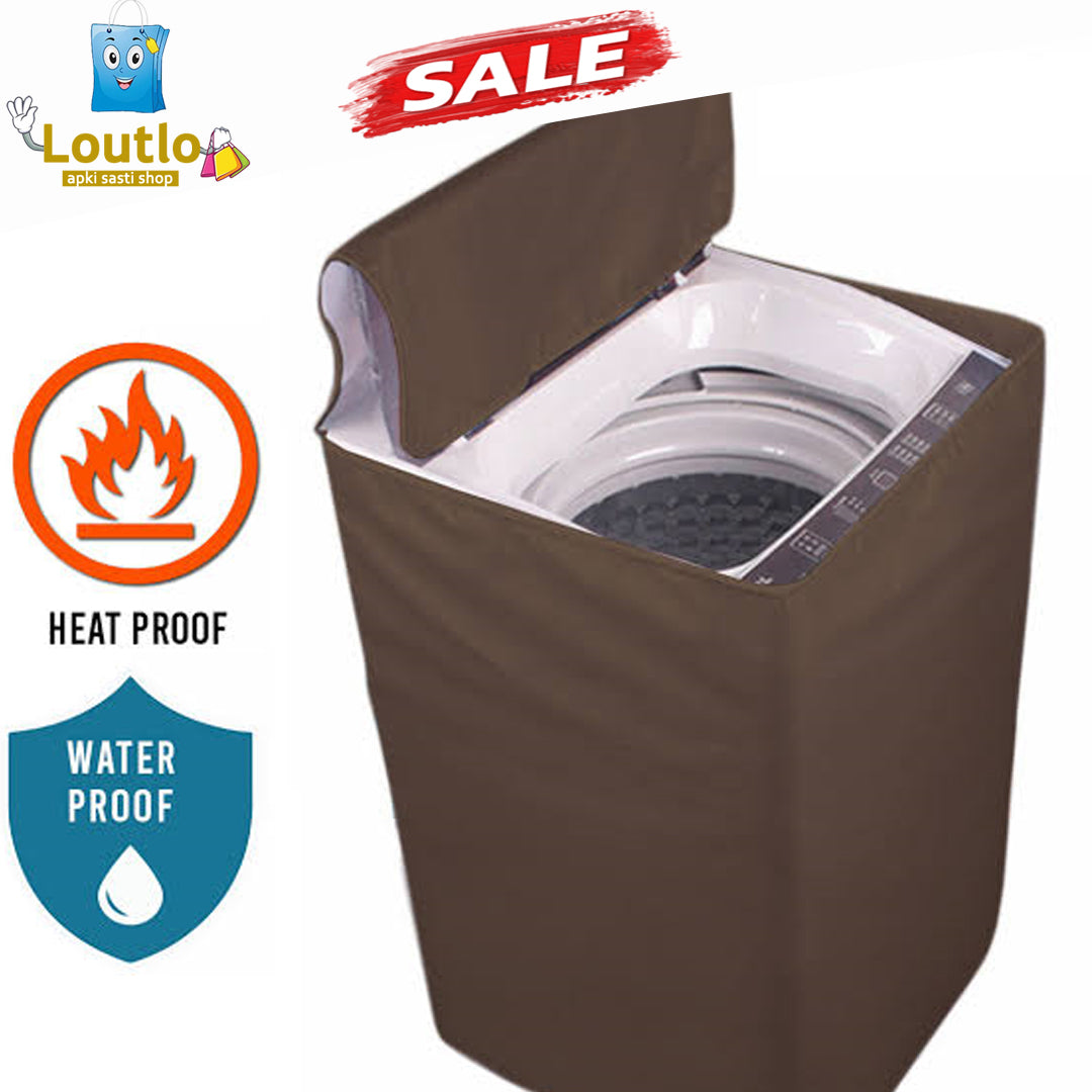 Single Tub Washing Machine Waterproof Cover - Brown